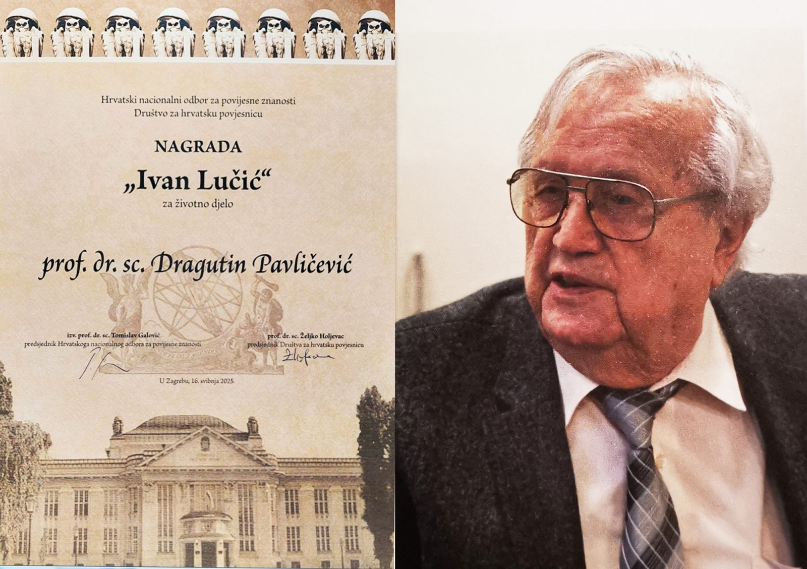 Nagrada za životno djelo „Ivan Lučić“ prof.dr.sc. Dragutinu Pavličeviću