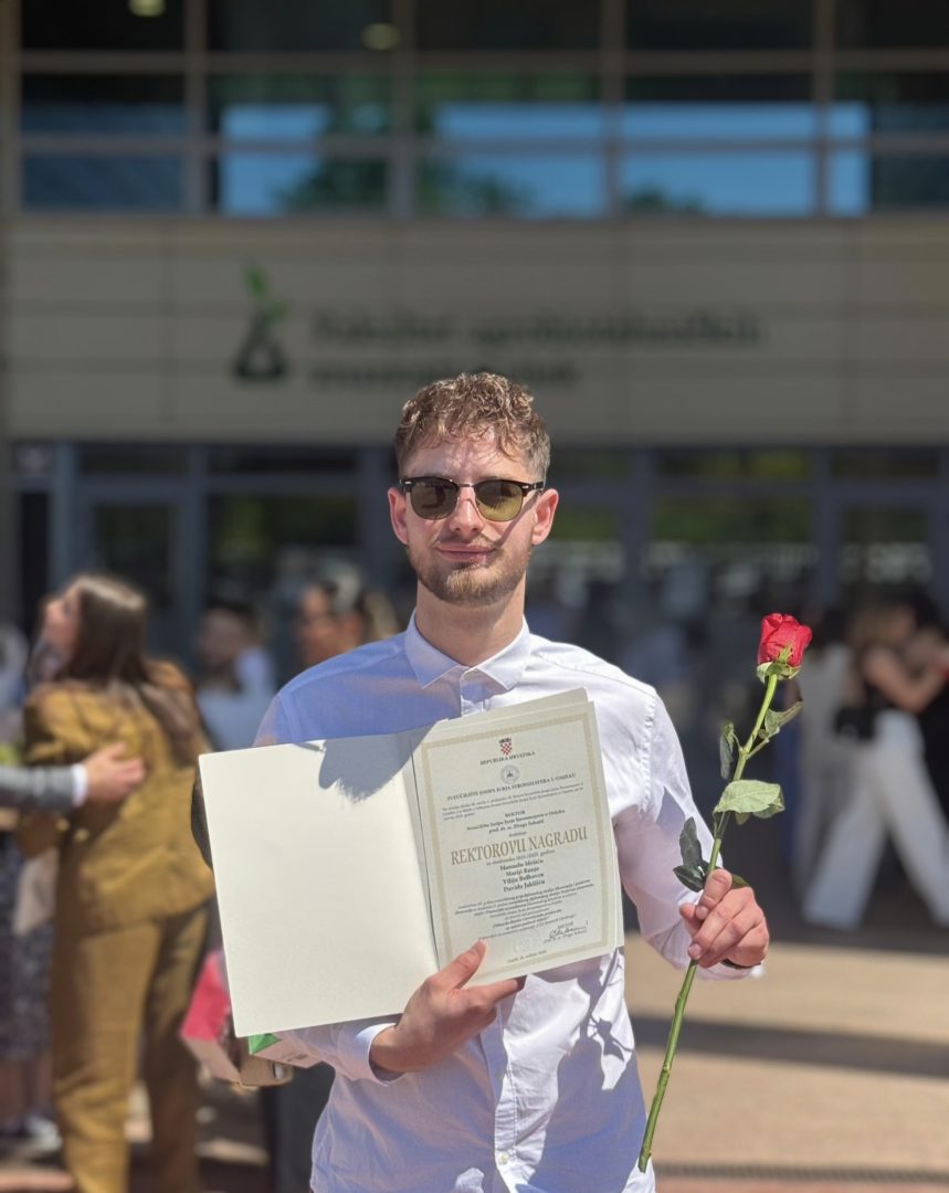 Manuel Mršić iz Velike dobitnik Rektorove nagrade Sveučilišta u Osijeku