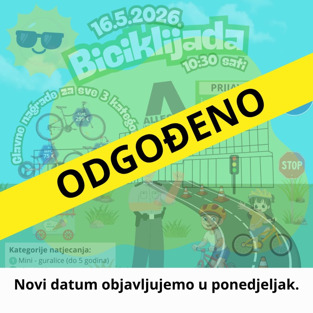 Alles dječja biciklijada odgođena zbog lošeg vremena