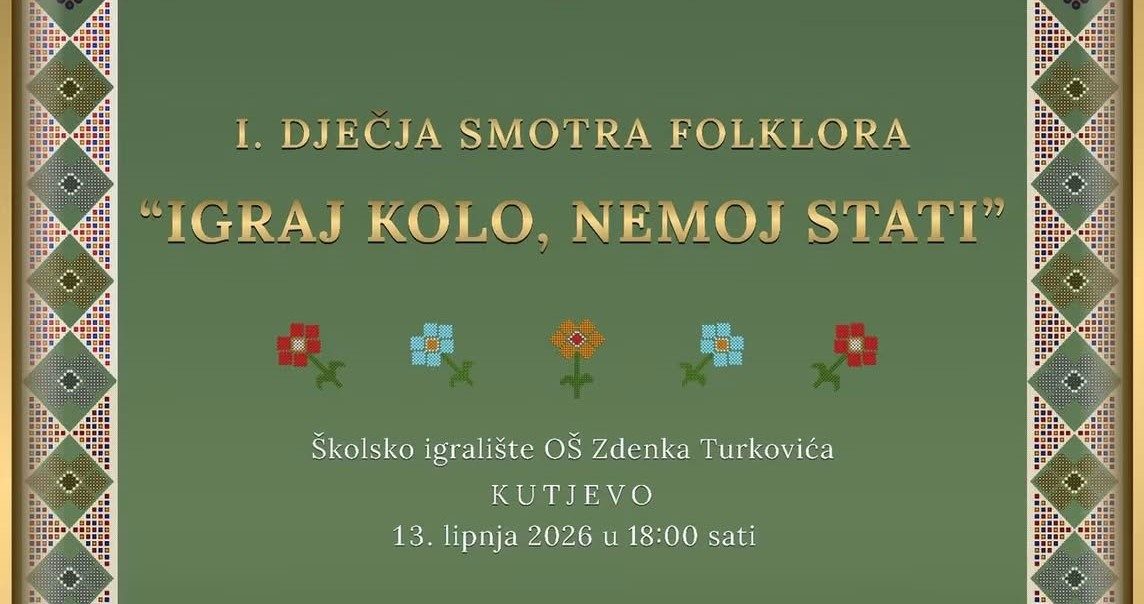 Sutra u Kutjevu prva Dječja smotra folklora – Igraj kolo, nemoj stati