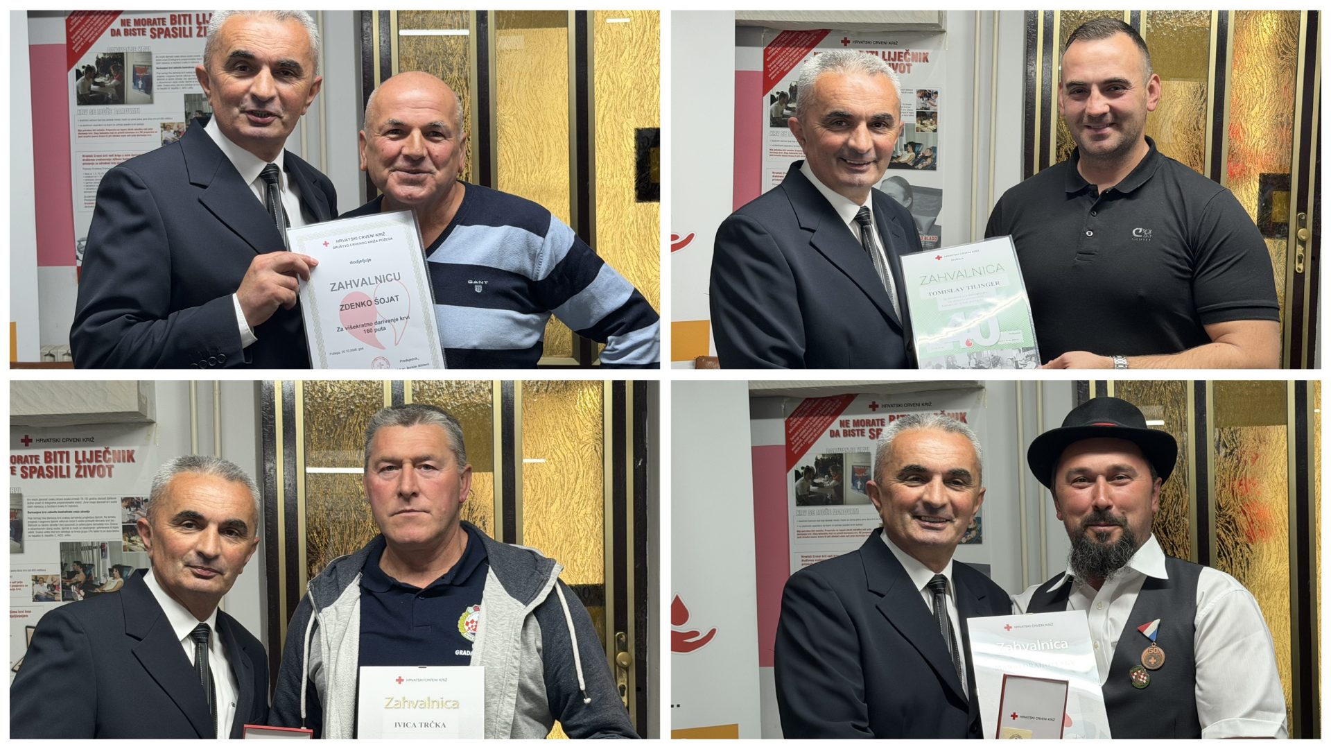 Dan darivatelja krvi u Požegi: Uručene zahvalnice, Zdenko Šojat krv darovao čak 160 puta