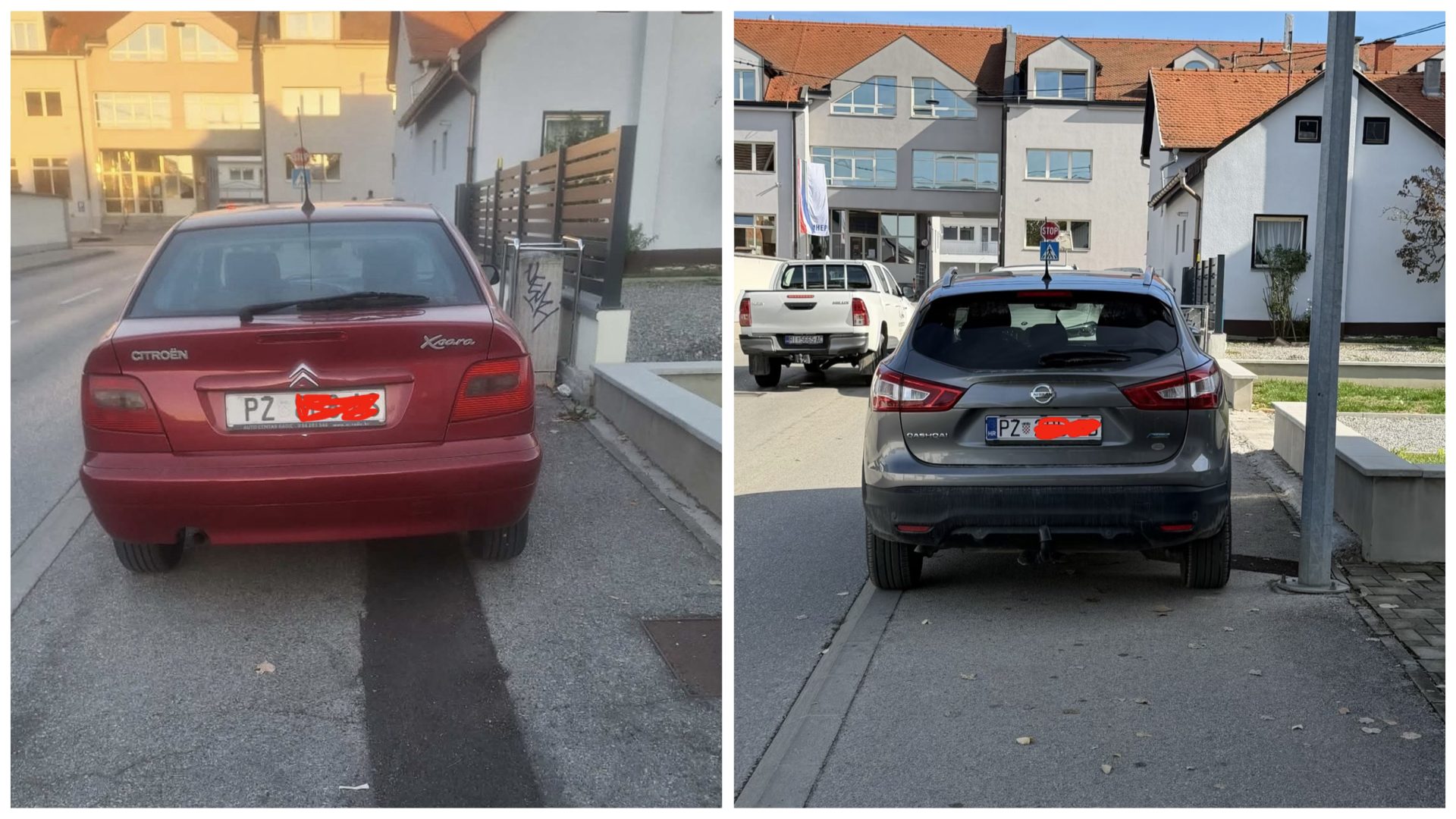 Parkiraju aute na stazu pored škole, pješaci hodaju cestom, policije nema na vidiku