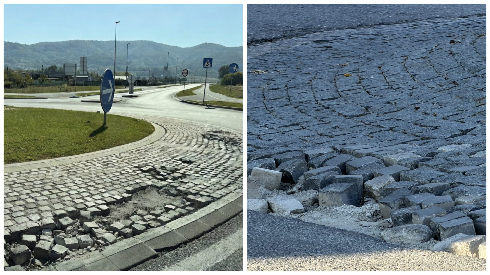 SRAMOTA Kocke s požeških kružnih tokova ispadaju na cestu, nadležni ne reagiraju